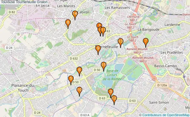 plan Toulouse Tournefeuille Associations Toulouse Tournefeuille : 14 associations