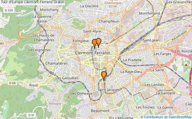 plan Tour d'Europe Clermont-Ferrand Associations Tour d'Europe Clermont-Ferrand : 4 associations