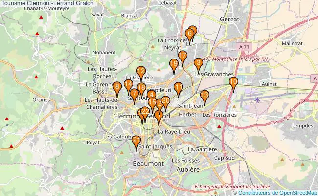 plan Tourisme Clermont-Ferrand Associations Tourisme Clermont-Ferrand : 22 associations