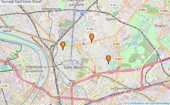 plan Tournage Saint-Denis Associations tournage Saint-Denis : 3 associations