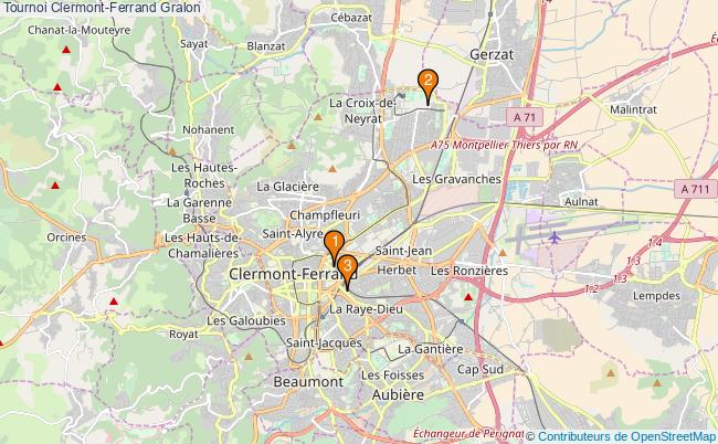 plan Tournoi Clermont-Ferrand Associations Tournoi Clermont-Ferrand : 4 associations