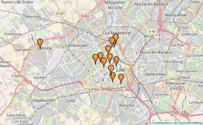plan Tournoi Lille Associations Tournoi Lille : 15 associations
