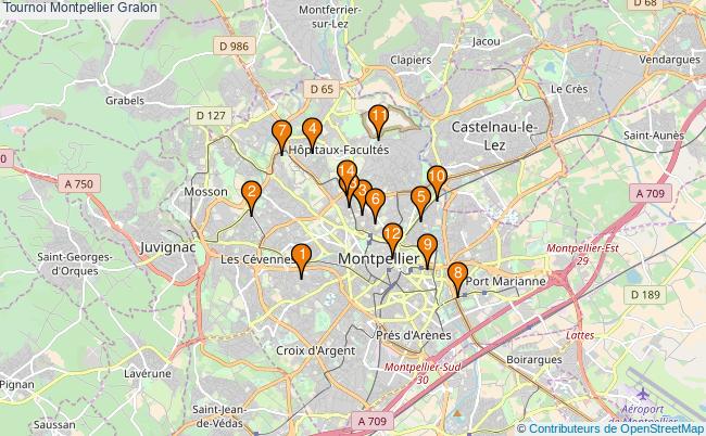 plan Tournoi Montpellier Associations Tournoi Montpellier : 16 associations