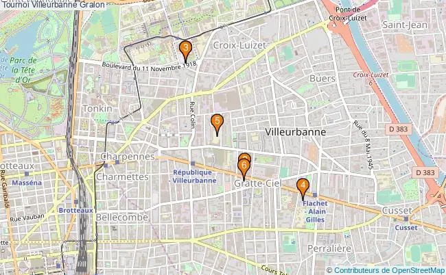 plan Tournoi Villeurbanne Associations Tournoi Villeurbanne : 7 associations