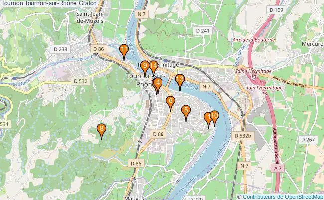 plan Tournon Tournon-sur-Rhône Associations Tournon Tournon-sur-Rhône : 15 associations