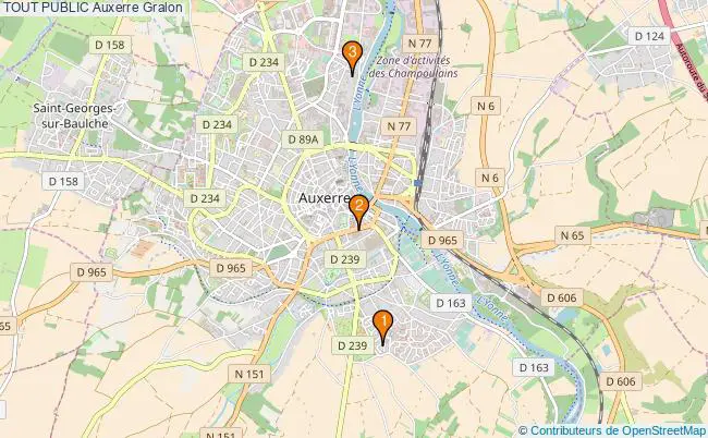 plan TOUT PUBLIC Auxerre Associations TOUT PUBLIC Auxerre : 2 associations