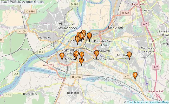 plan TOUT PUBLIC Avignon Associations TOUT PUBLIC Avignon : 17 associations