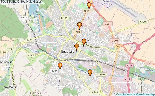 plan TOUT PUBLIC Beauvais Associations TOUT PUBLIC Beauvais : 6 associations