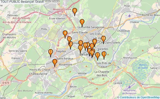 plan TOUT PUBLIC Besançon Associations TOUT PUBLIC Besançon : 18 associations