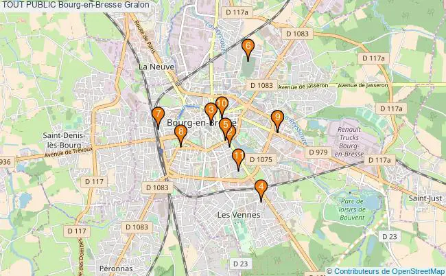 plan TOUT PUBLIC Bourg-en-Bresse Associations TOUT PUBLIC Bourg-en-Bresse : 11 associations