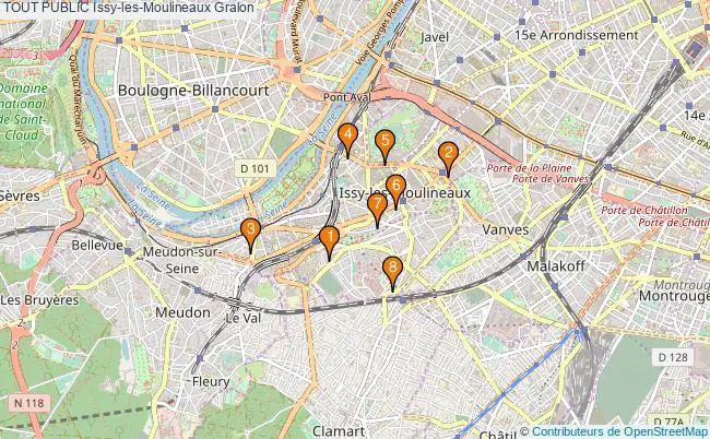 plan TOUT PUBLIC Issy-les-Moulineaux Associations TOUT PUBLIC Issy-les-Moulineaux : 8 associations