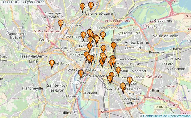 plan TOUT PUBLIC Lyon Associations TOUT PUBLIC Lyon : 95 associations
