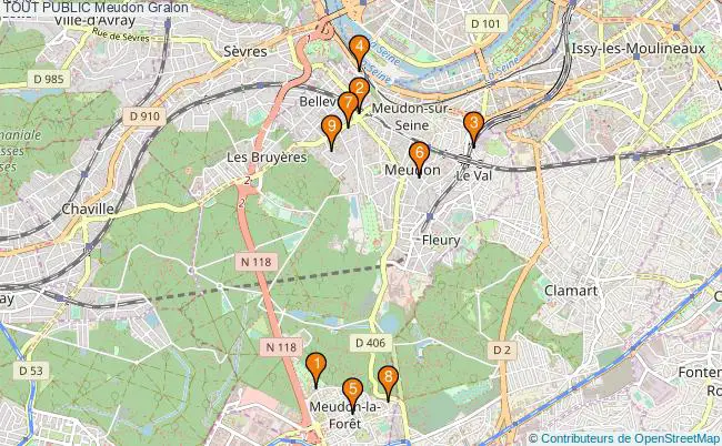 plan TOUT PUBLIC Meudon Associations TOUT PUBLIC Meudon : 8 associations