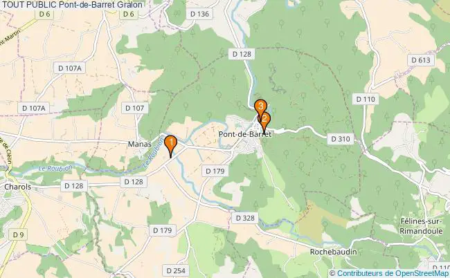 plan TOUT PUBLIC Pont-de-Barret Associations TOUT PUBLIC Pont-de-Barret : 3 associations