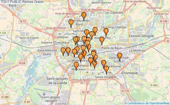 plan TOUT PUBLIC Rennes Associations TOUT PUBLIC Rennes : 32 associations