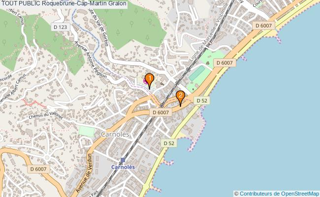 plan TOUT PUBLIC Roquebrune-Cap-Martin Associations TOUT PUBLIC Roquebrune-Cap-Martin : 3 associations