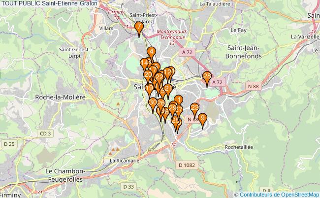 plan TOUT PUBLIC Saint-Etienne Associations TOUT PUBLIC Saint-Etienne : 31 associations