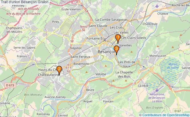 plan Trait d'union Besançon Associations trait d'union Besançon : 3 associations
