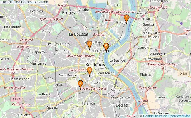 plan Trait d'union Bordeaux Associations trait d'union Bordeaux : 5 associations