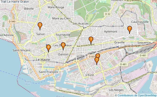plan Trait Le Havre Associations Trait Le Havre : 9 associations