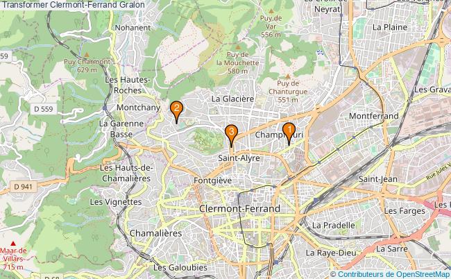 plan Transformer Clermont-Ferrand Associations Transformer Clermont-Ferrand : 3 associations