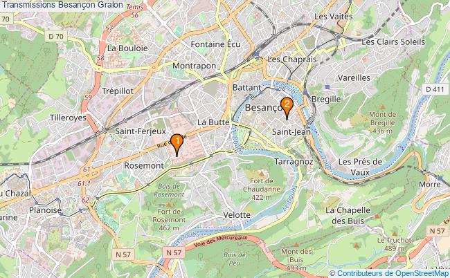plan Transmissions Besançon Associations Transmissions Besançon : 3 associations