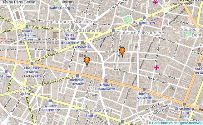 plan Trévise Paris Associations Trévise Paris : 3 associations