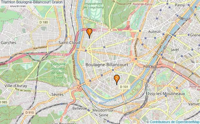 plan Triathlon Boulogne-Billancourt Associations triathlon Boulogne-Billancourt : 4 associations