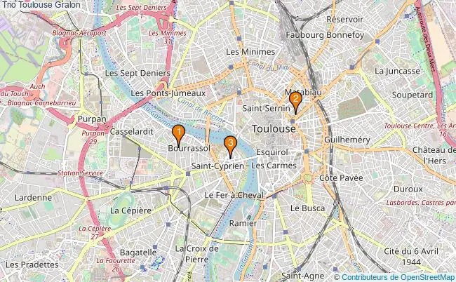 plan Trio Toulouse Associations Trio Toulouse : 3 associations