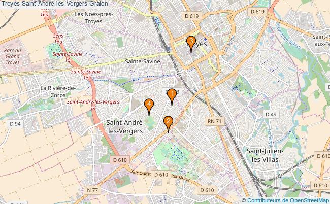 plan Troyes Saint-André-les-Vergers Associations Troyes Saint-André-les-Vergers : 5 associations
