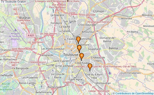 plan TV Toulouse Associations TV Toulouse : 5 associations