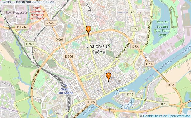 plan Twirling Chalon-sur-Saône Associations twirling Chalon-sur-Saône : 3 associations