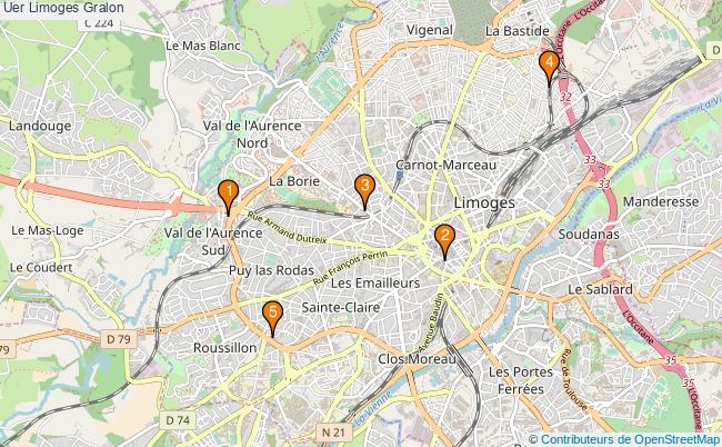 plan Uer Limoges Associations uer Limoges : 5 associations