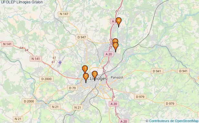 plan UFOLEP Limoges Associations UFOLEP Limoges : 6 associations