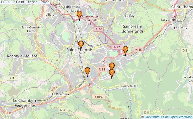 plan UFOLEP Saint-Etienne Associations UFOLEP Saint-Etienne : 6 associations