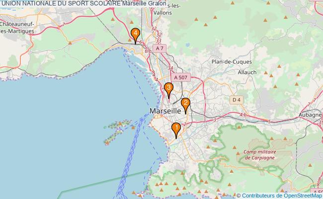 plan UNION NATIONALE DU SPORT SCOLAIRE Marseille Associations UNION NATIONALE DU SPORT SCOLAIRE Marseille : 4 associations