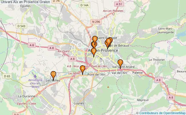 plan Univers Aix en Provence Associations Univers Aix en Provence : 16 associations