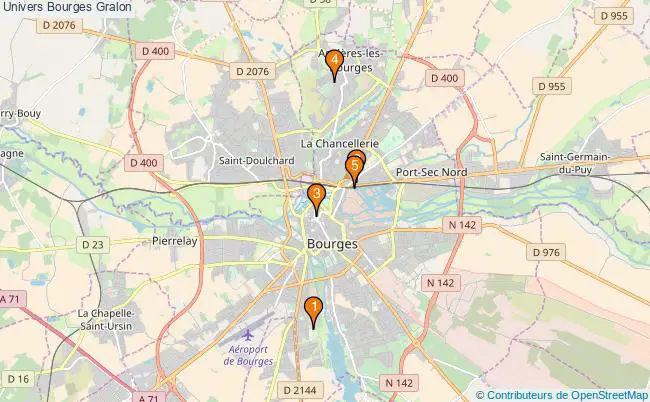 plan Univers Bourges Associations Univers Bourges : 6 associations