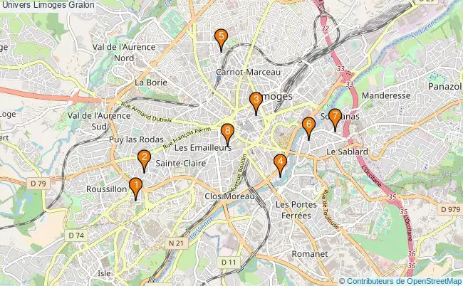 plan Univers Limoges Associations Univers Limoges : 8 associations