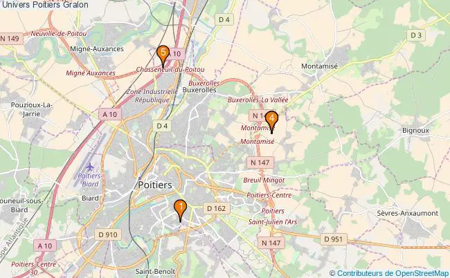 plan Univers Poitiers Associations Univers Poitiers : 6 associations