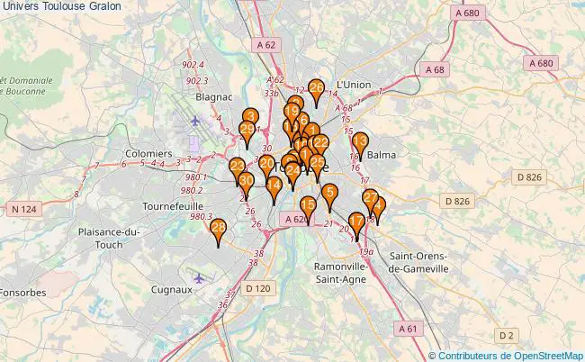 plan Univers Toulouse Associations Univers Toulouse : 41 associations