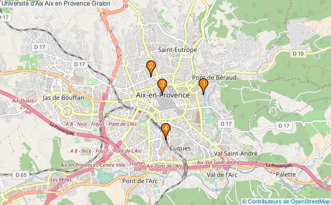plan Université d'Aix Aix en Provence Associations université d'Aix Aix en Provence : 5 associations