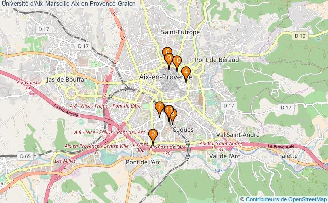 plan Université d'Aix-Marseille Aix en Provence Associations université d'Aix-Marseille Aix en Provence : 14 associations