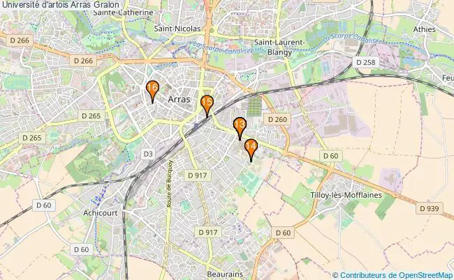 plan Université d'artois Arras Associations université d'artois Arras : 17 associations