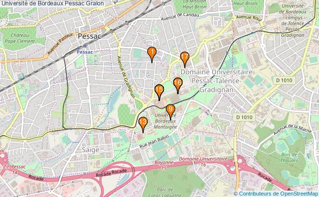 plan Université de Bordeaux Pessac Associations Université de Bordeaux Pessac : 24 associations