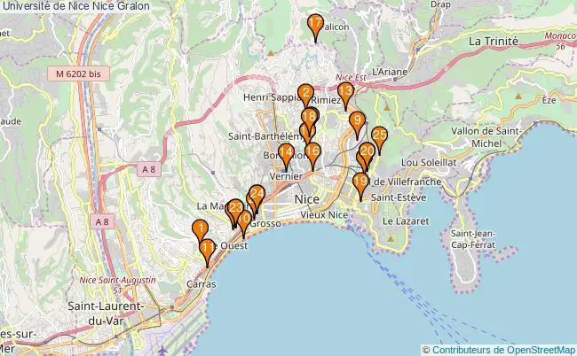 plan Université de Nice Nice Associations université de Nice Nice : 27 associations