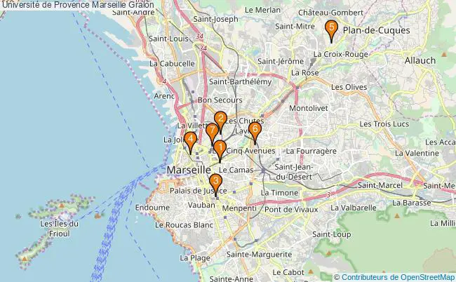 plan Université de Provence Marseille Associations Université de Provence Marseille : 7 associations