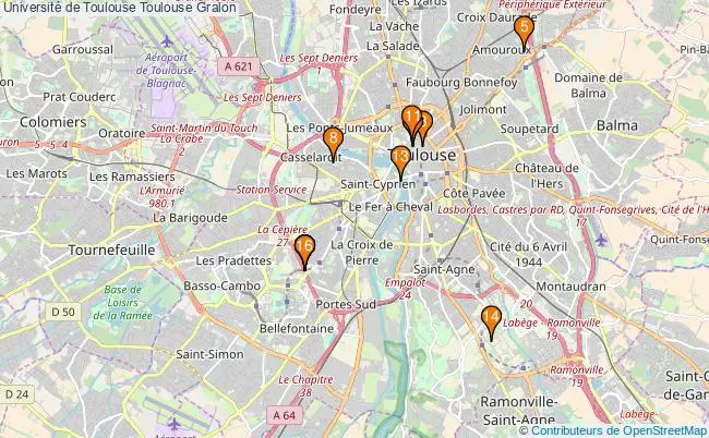 plan Université de Toulouse Toulouse Associations Université de Toulouse Toulouse : 20 associations