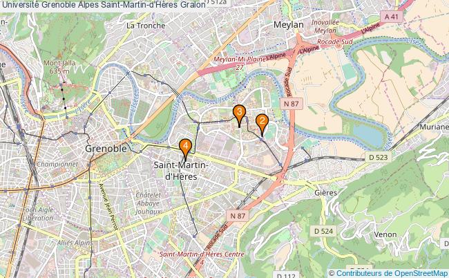 plan Université Grenoble Alpes Saint-Martin-d'Hères Associations Université Grenoble Alpes Saint-Martin-d'Hères : 5 associations