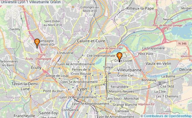 plan Université Lyon 1 Villeurbanne Associations université Lyon 1 Villeurbanne : 3 associations